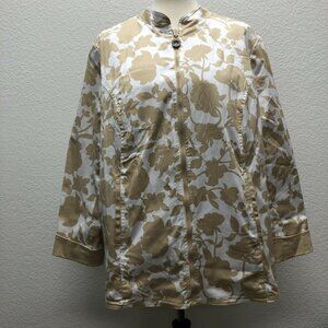 Reversible Womens Plus 1X 2X Floral Jacket Top Coat Spring Summer